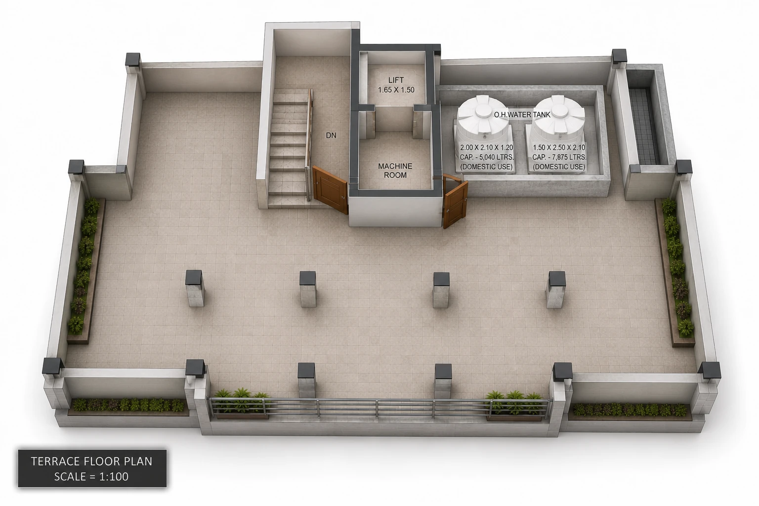 Shaurya Terrace plan — Above the fourth floor